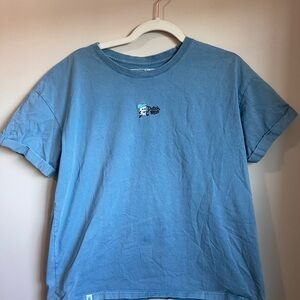 Dutch Bros Cute Coffee Cup Blue Graphic Tee